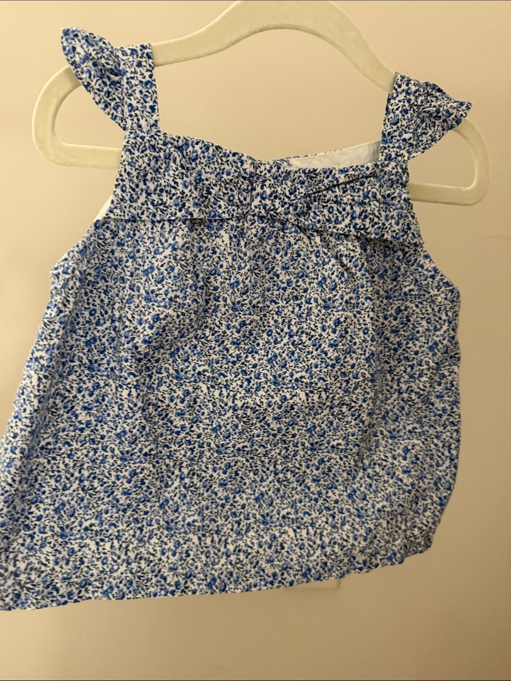 Janie and Jack Blue and White Floral Top and Matching Bloomers